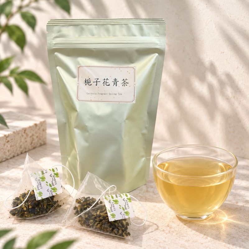梔子花青茶三角茶包 20入｜原片茶葉